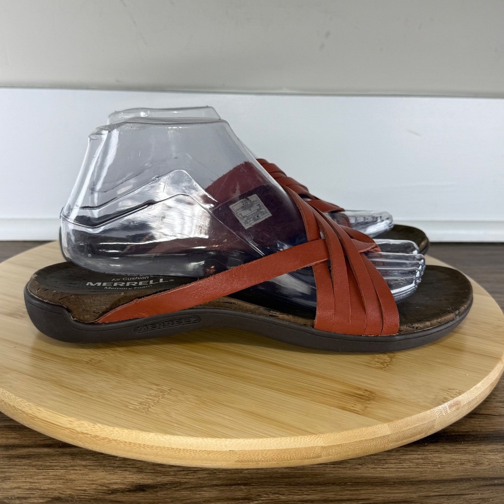 Merrell Terran Ari Post Sandals Womens 9 Redwood Brown Leather Boho Hippie Comfy